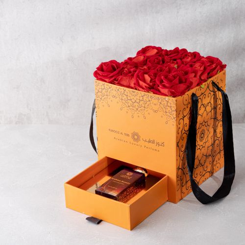 بوكس عطر مع الورود